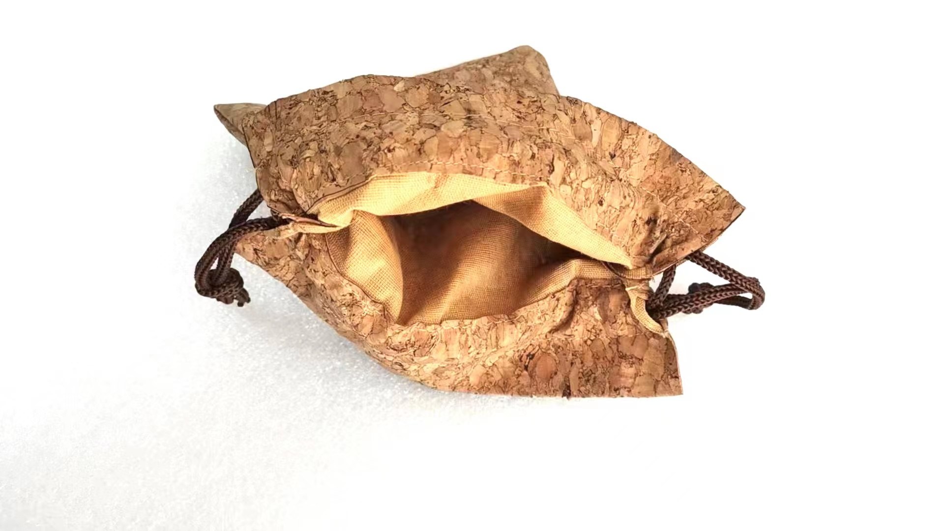 Terylene Cotton Inside Cork Drawstring Sacculi Gift Pera Cork Bag Craft Pouch